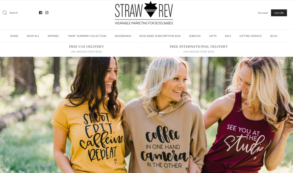 Screenshot of Strawberry Revolution's Home page