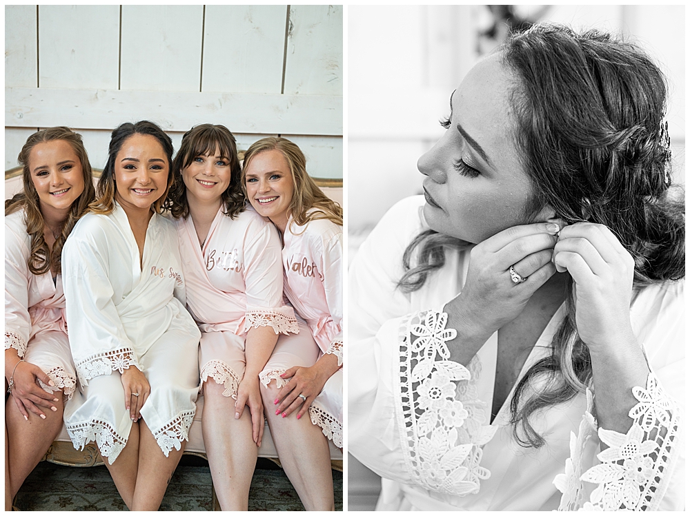 Bride with bridesmaids in cute robes